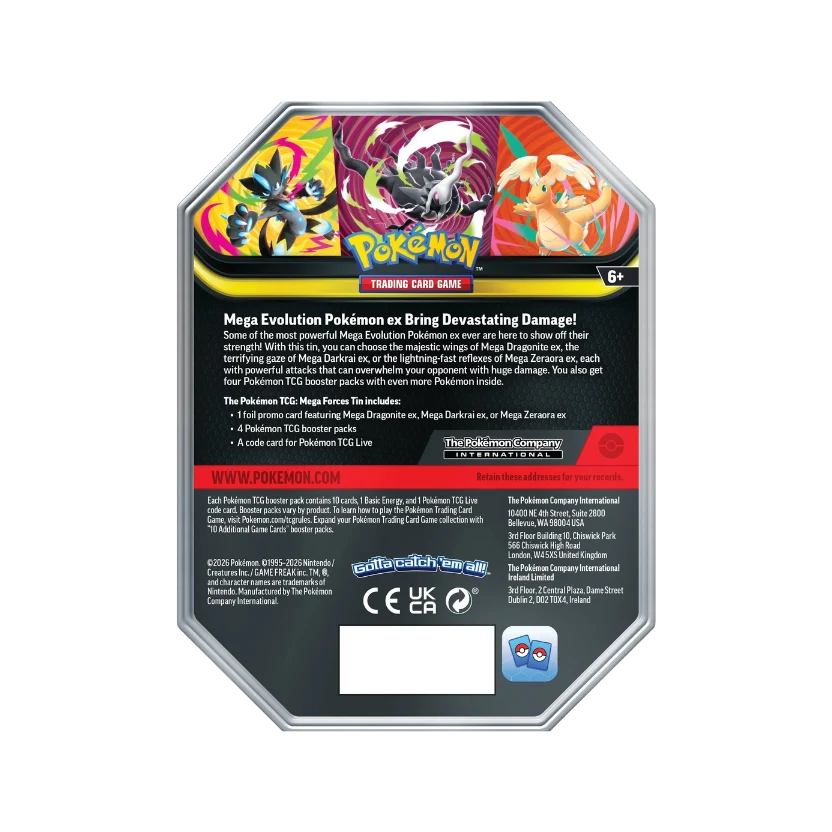 Pokemon Mega Forces Tin Zeraora Ex