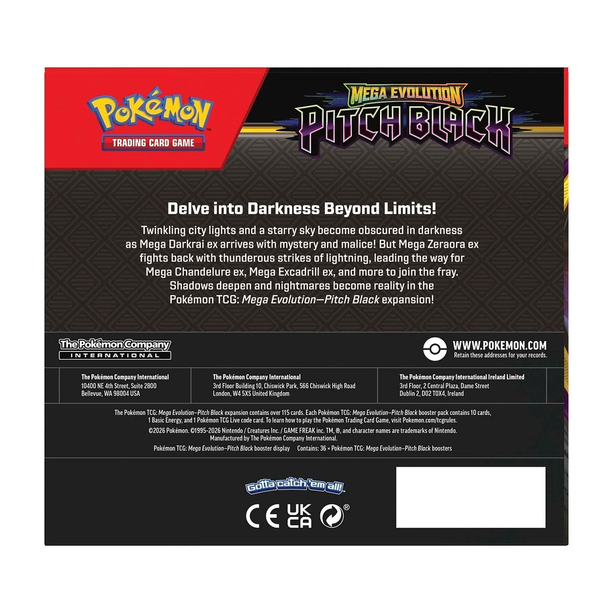 Pokémon TCG: Mega Evolution-Pitch Black Booster Display Box (36 Packs)