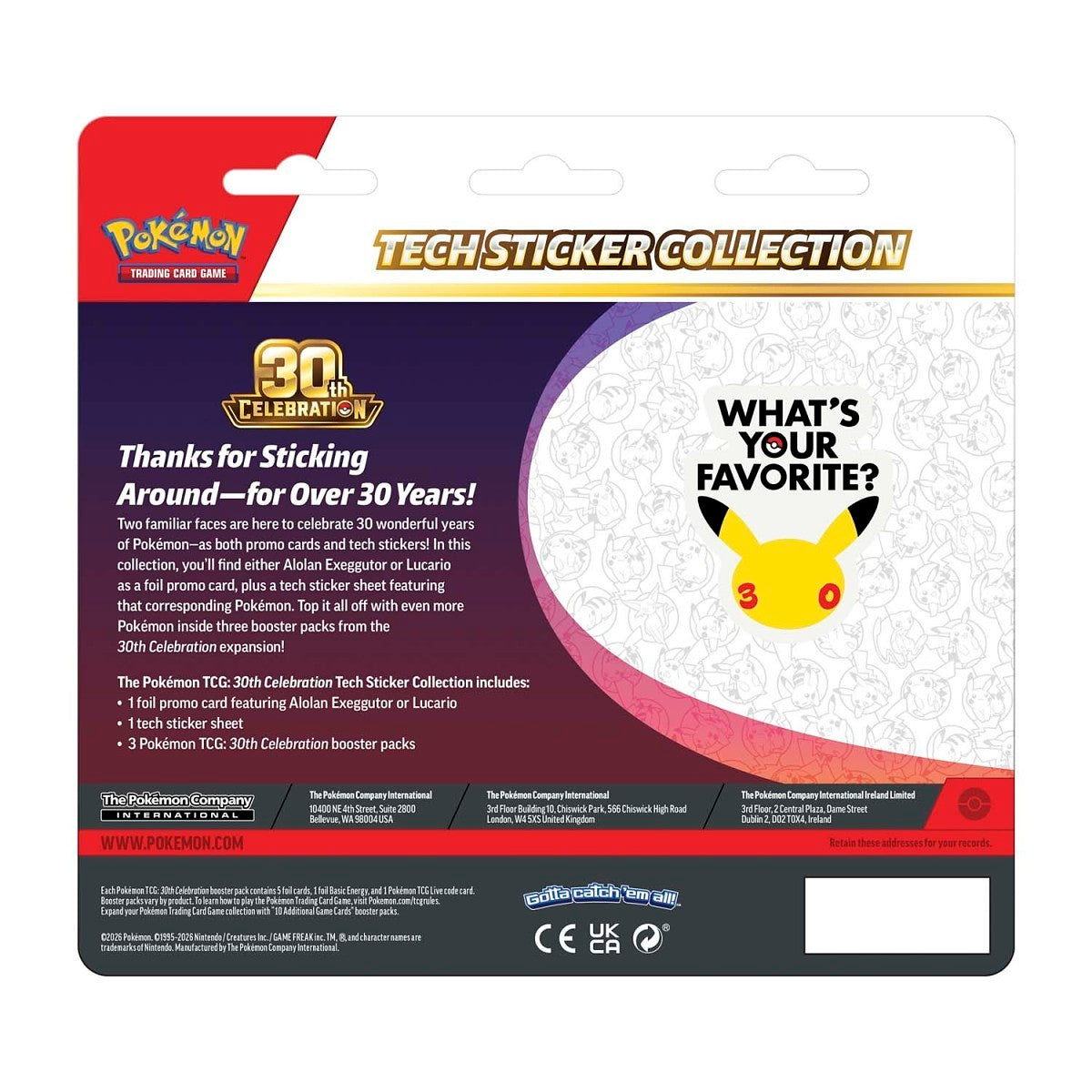 30th Celebration Tech Sticker Collection Lucario